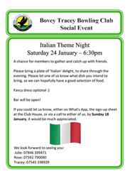 Italian themed night at the clubhouse
